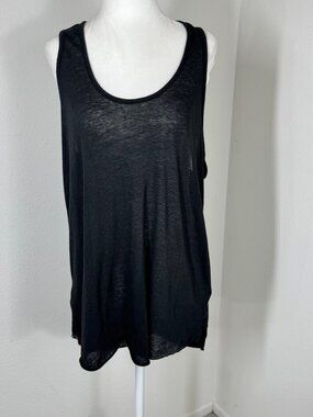Rag & Bone Womens Black Tank Top Twist Racerback Sz L